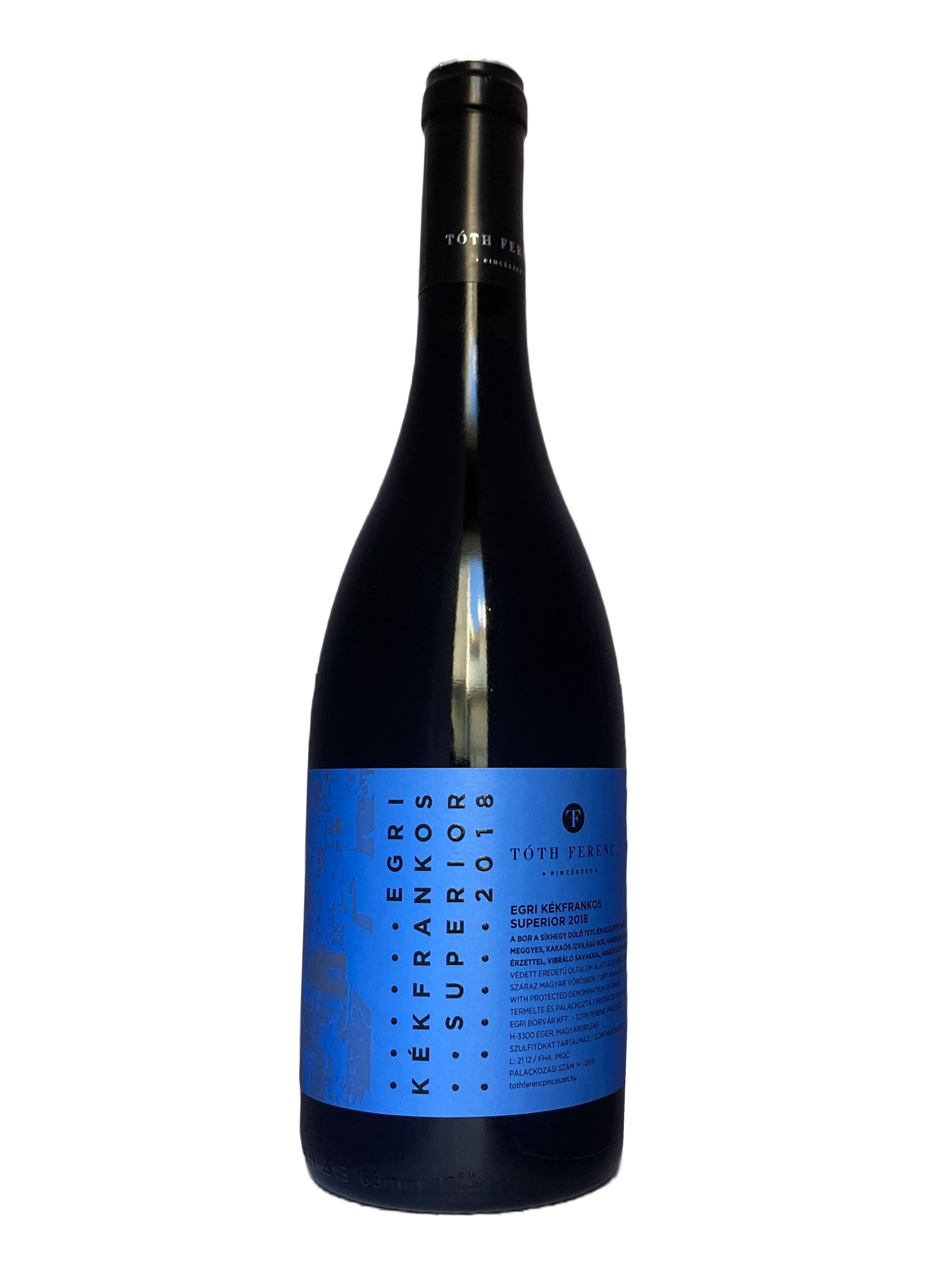 Kekfrankos / Blaufrankisch rødvin fra Toth Ferenc vinfarm ved Eger vin-regionen i Ungarn